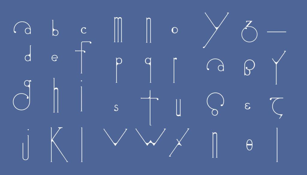 Futuristic typeface echoes art nouveau designs