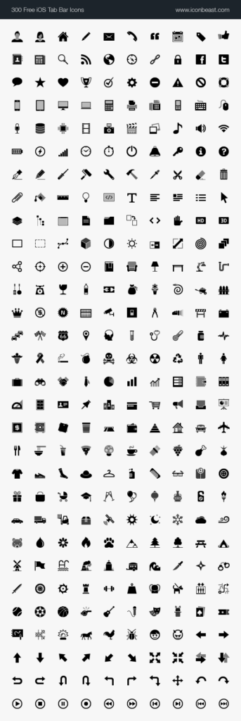 Free Download: 300 iOS Tab Bar Icons