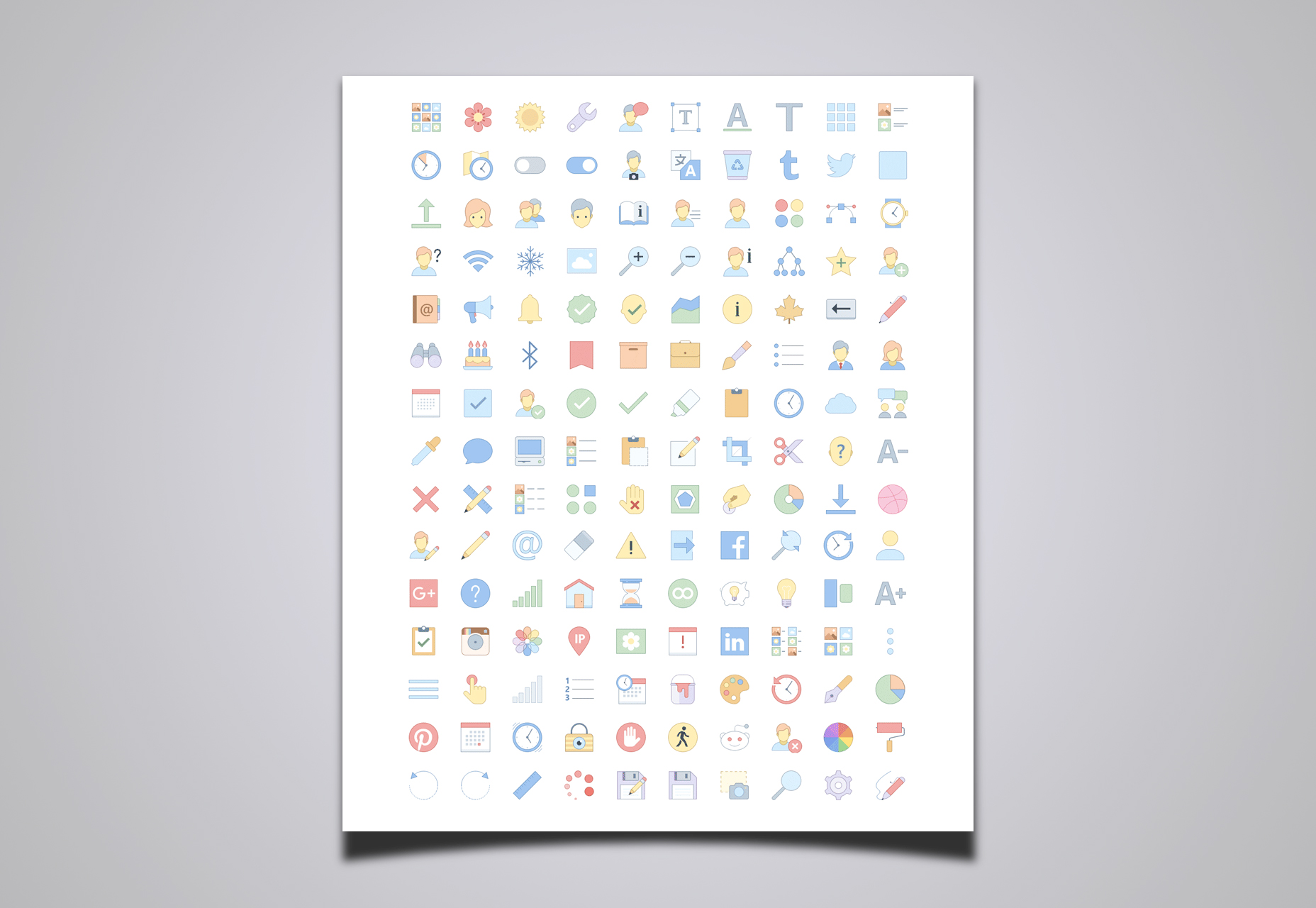 Flat Office Vector Icons Set