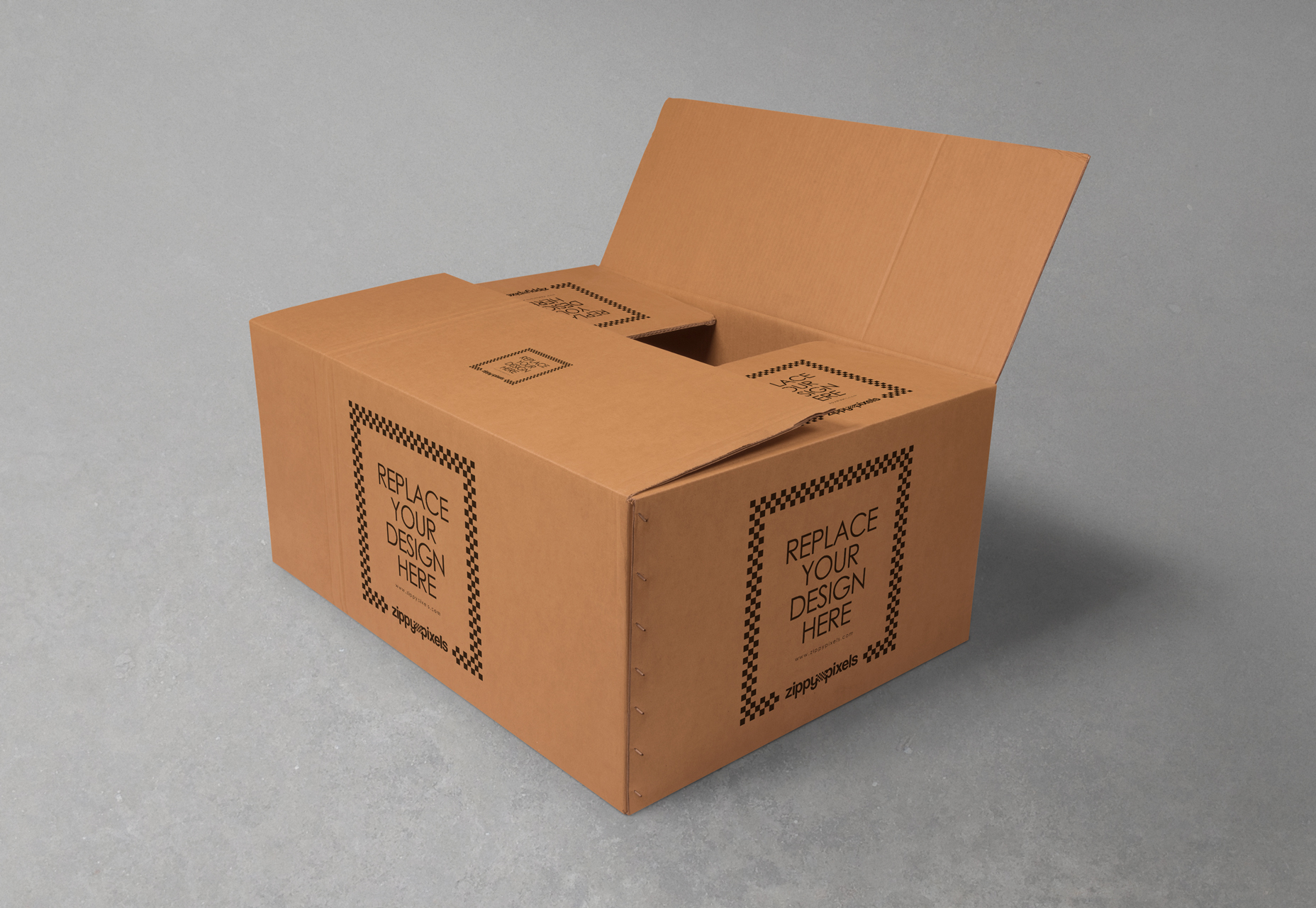 Cool Cardboard Box Branding Mockup