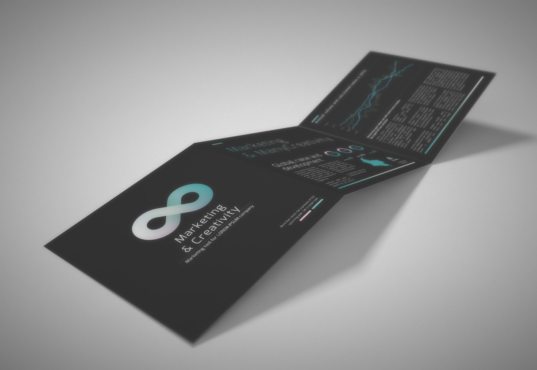 Teal: Dark Schemed Tri-Fold Template