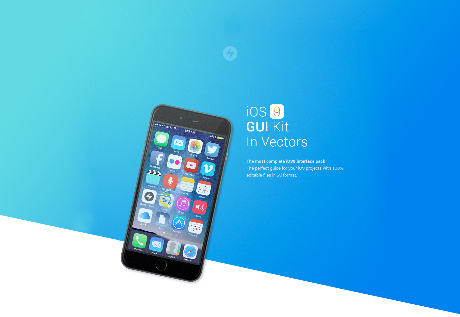 Free Retina-ready IOS9 Ai UI Kit