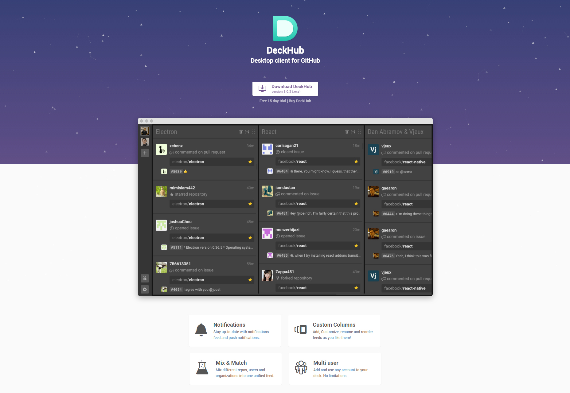 DeckHub: Desktop Client for GitHub