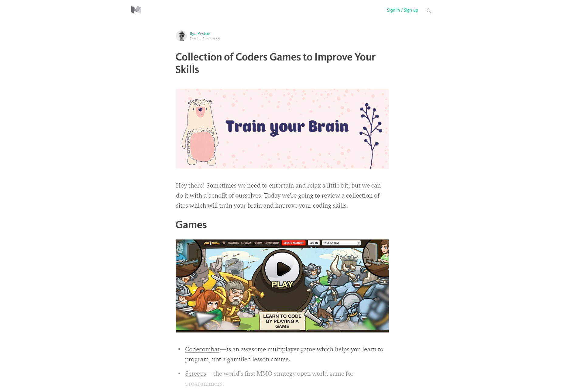 Collection of Coders Games to Improve Your Skills