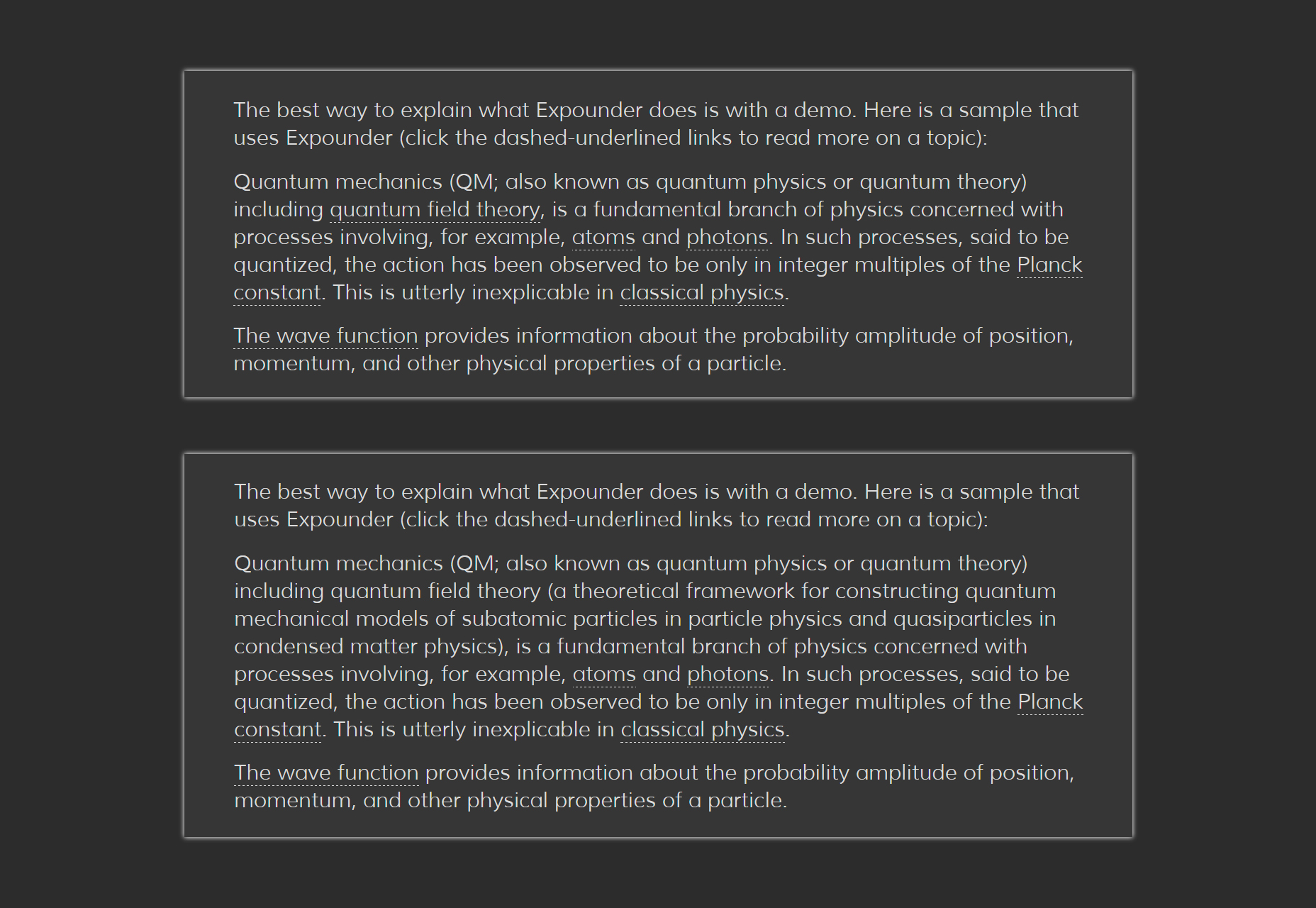 Expounder: JS/CSS Expandable Texts