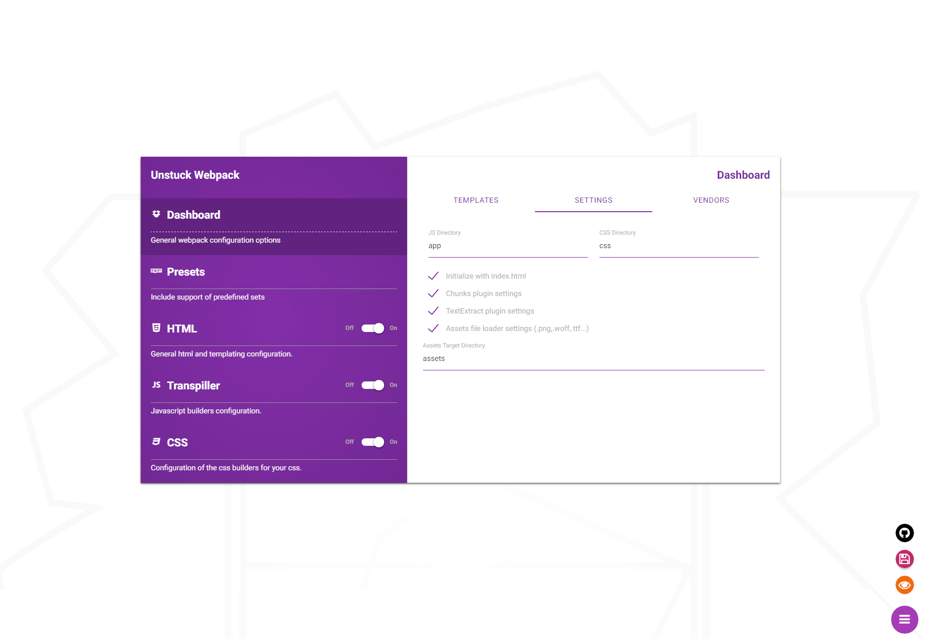 Unstuck Webpack: Custom Webpack Creation GUI Tool