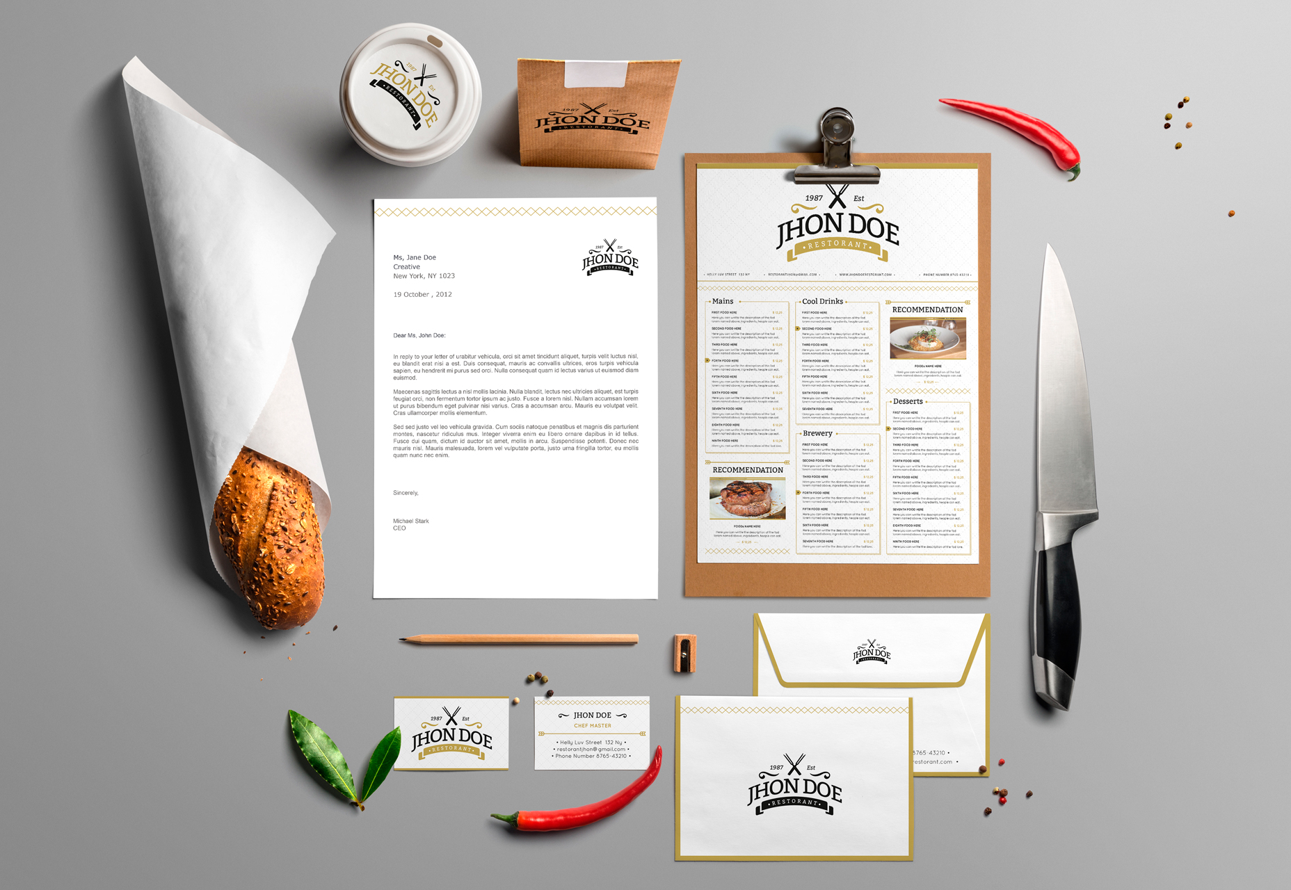 Elegant Brand Identity PSD & Ai Pack