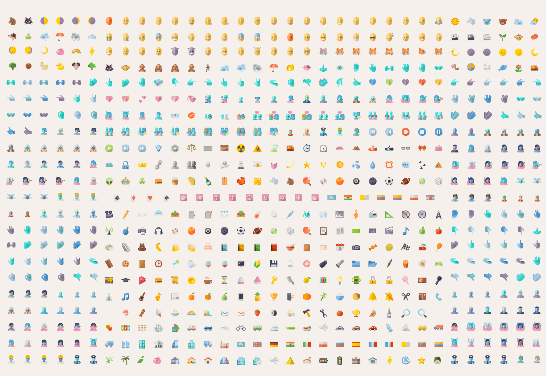 Creative Flat Emojis Set