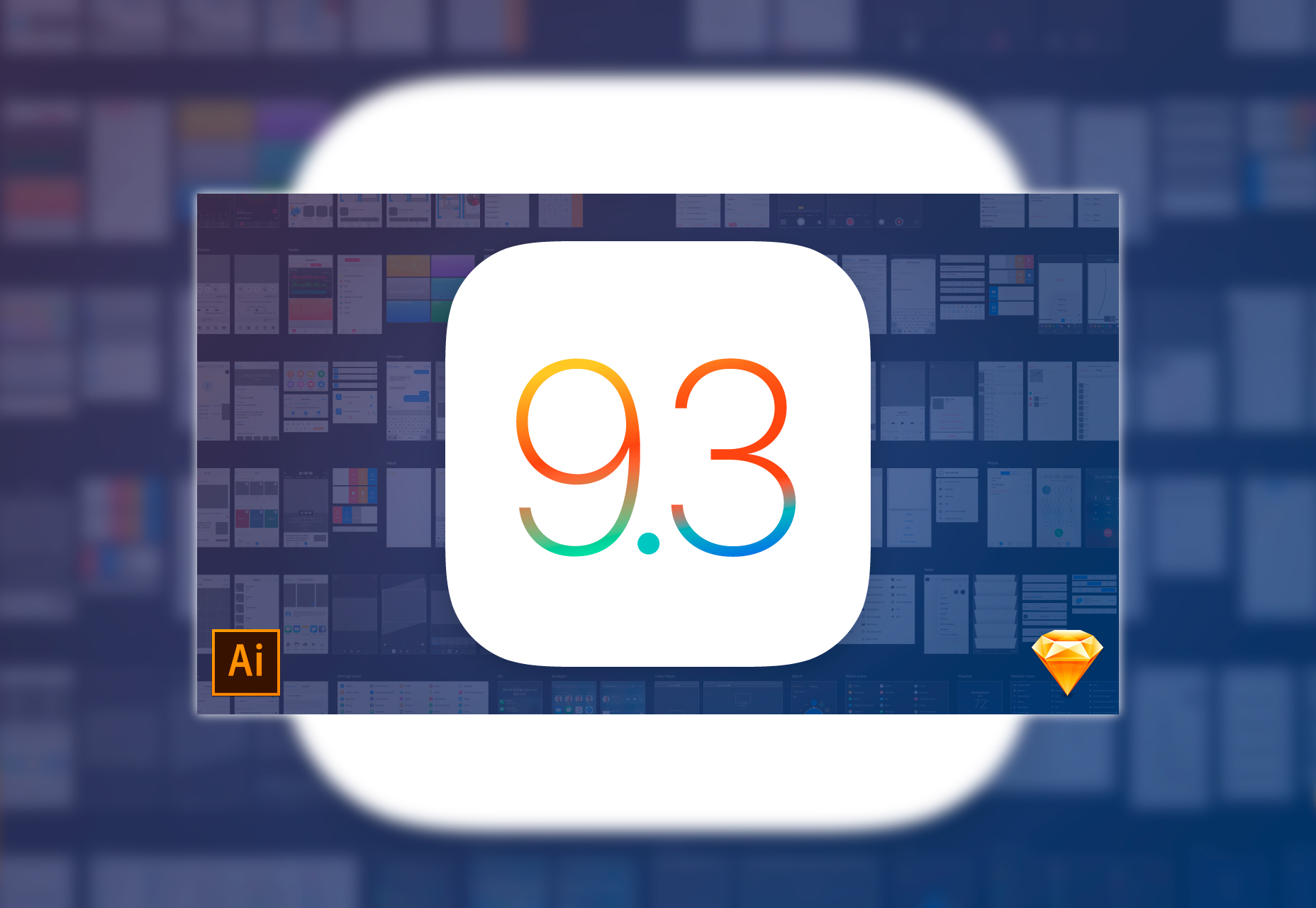 Mercury: iOS 9.3 Sketch & Ai UI Kit