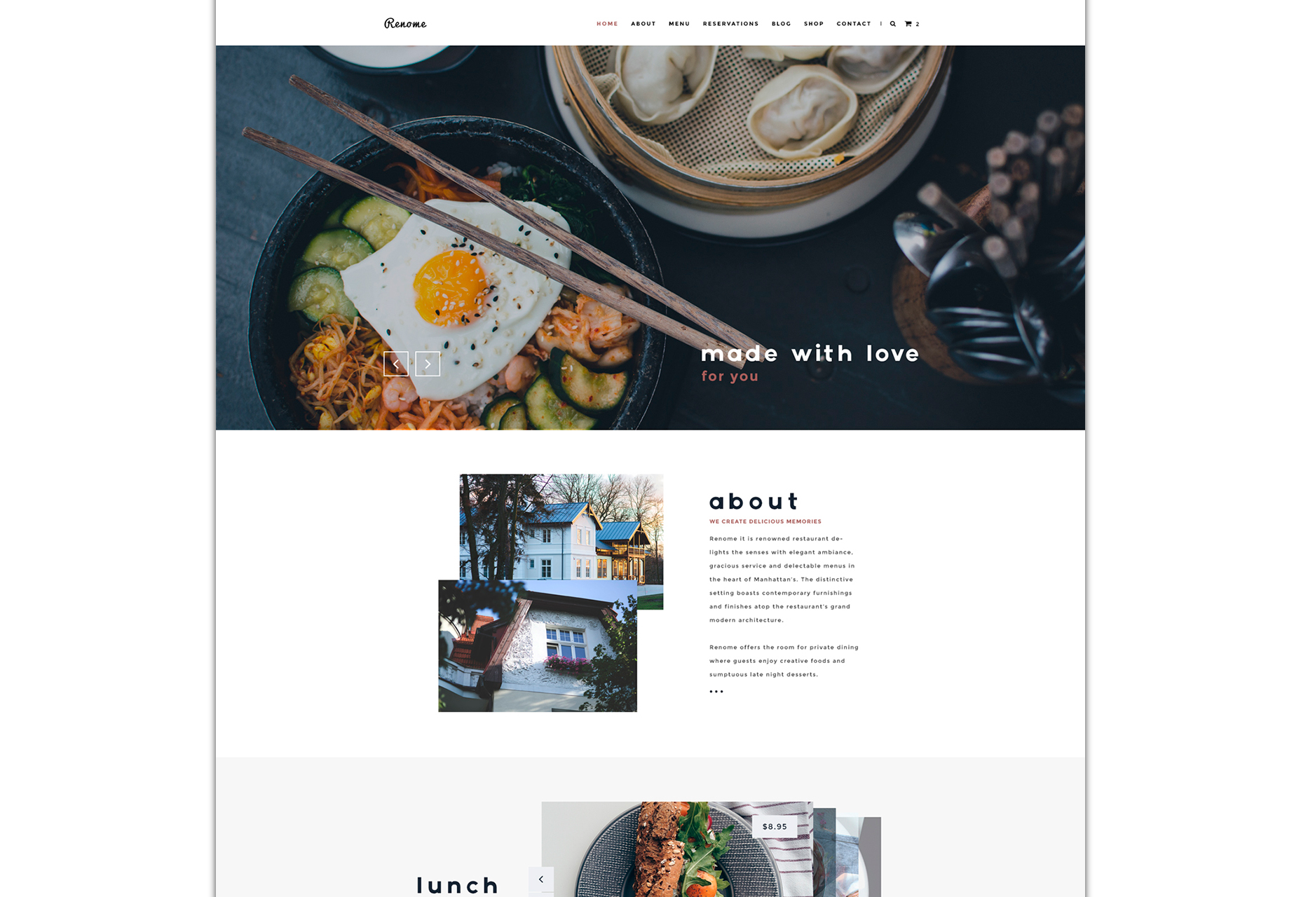 Renome: Clean Restaurant PSD Template