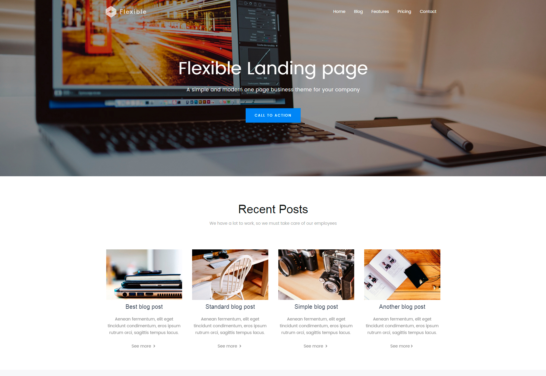 Flexible: Clean Bootstrap Landing Page