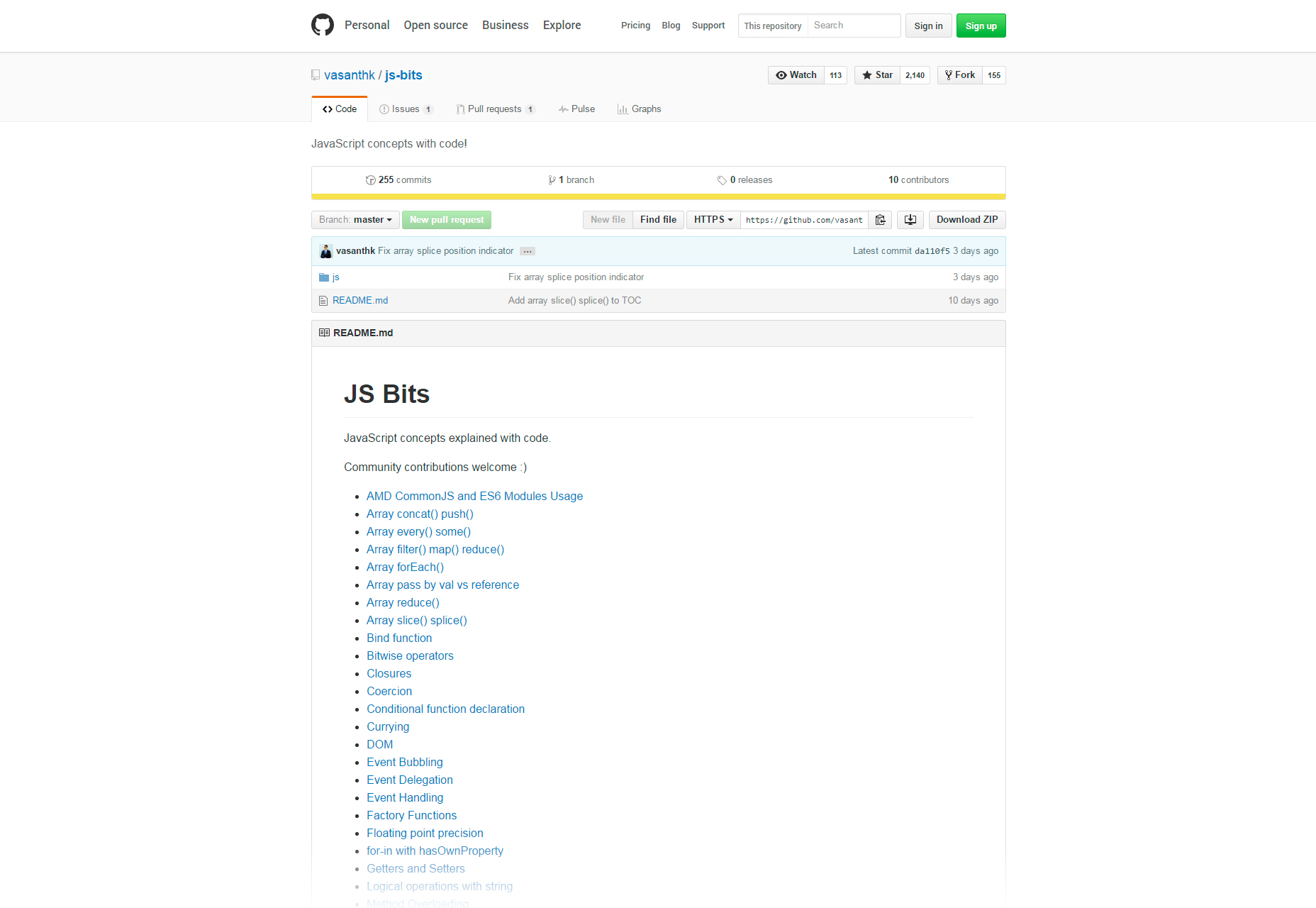Js-bits: JavaScript Concepts with Code Collection