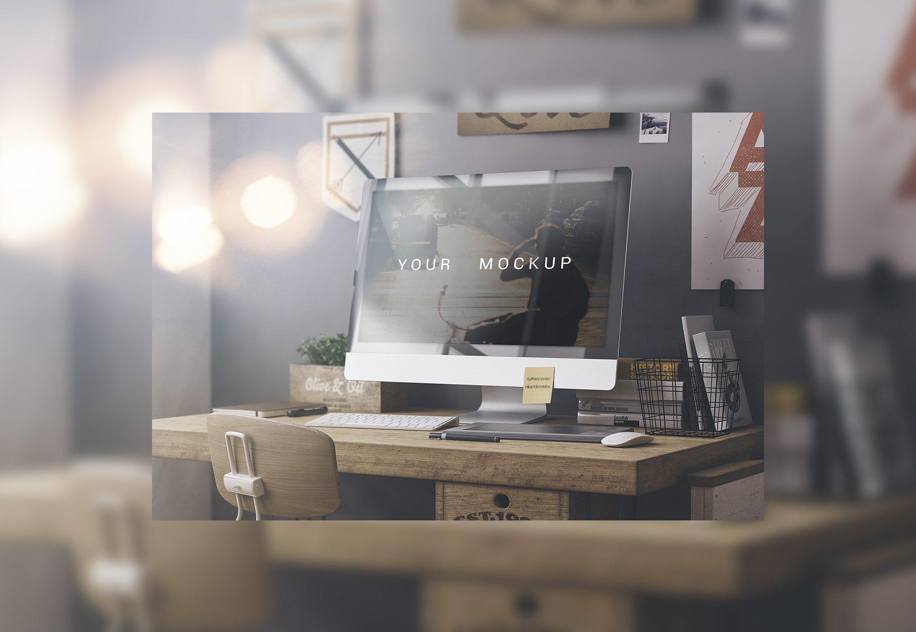 High-resolution IMac PSD Web Mockup