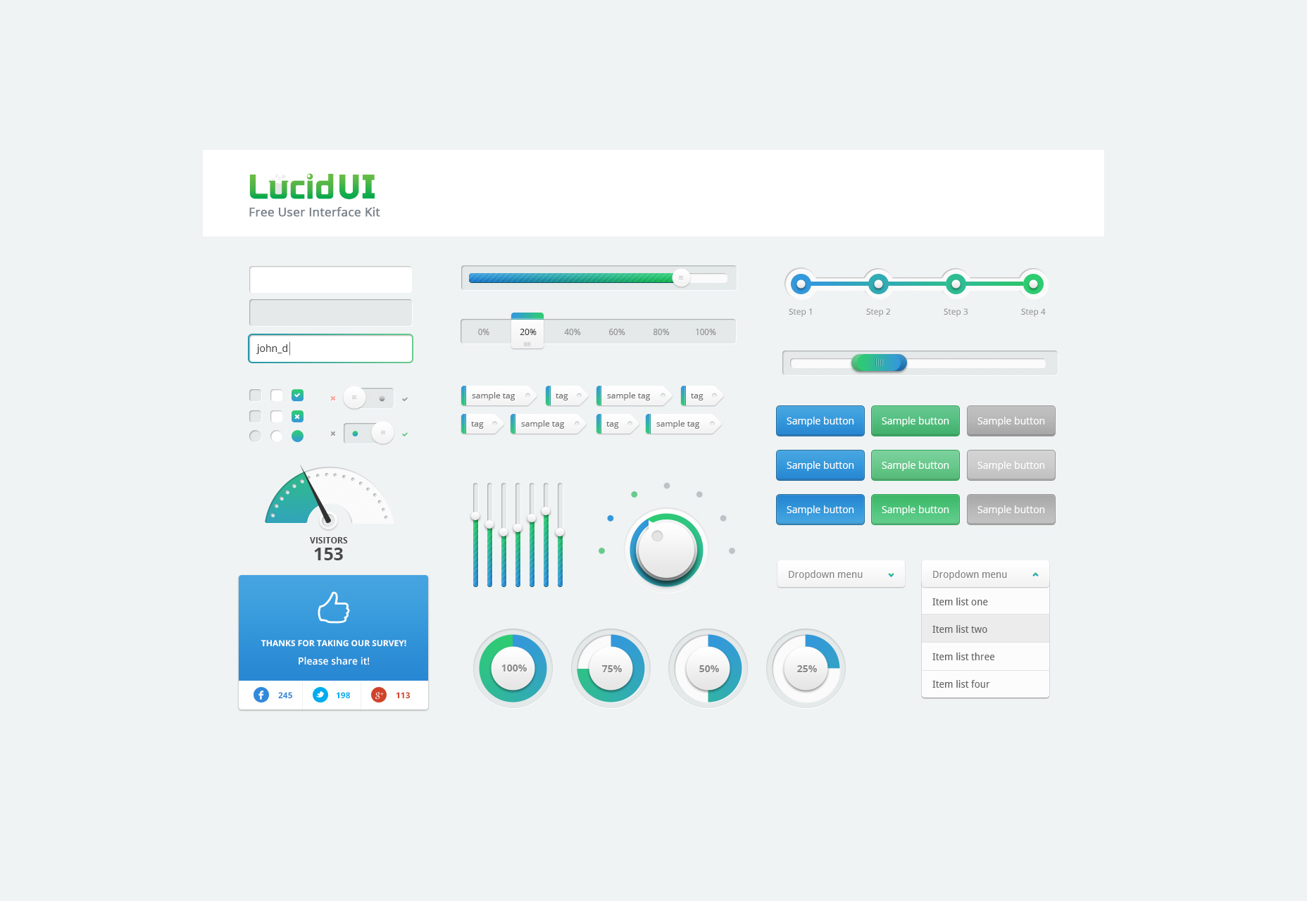 Free Lucid PSD UI Kit