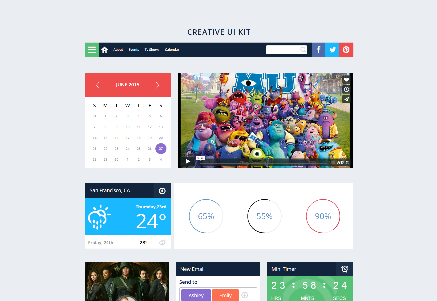Creative UI Kit: a Flat Bootstrap Responsive Web Template