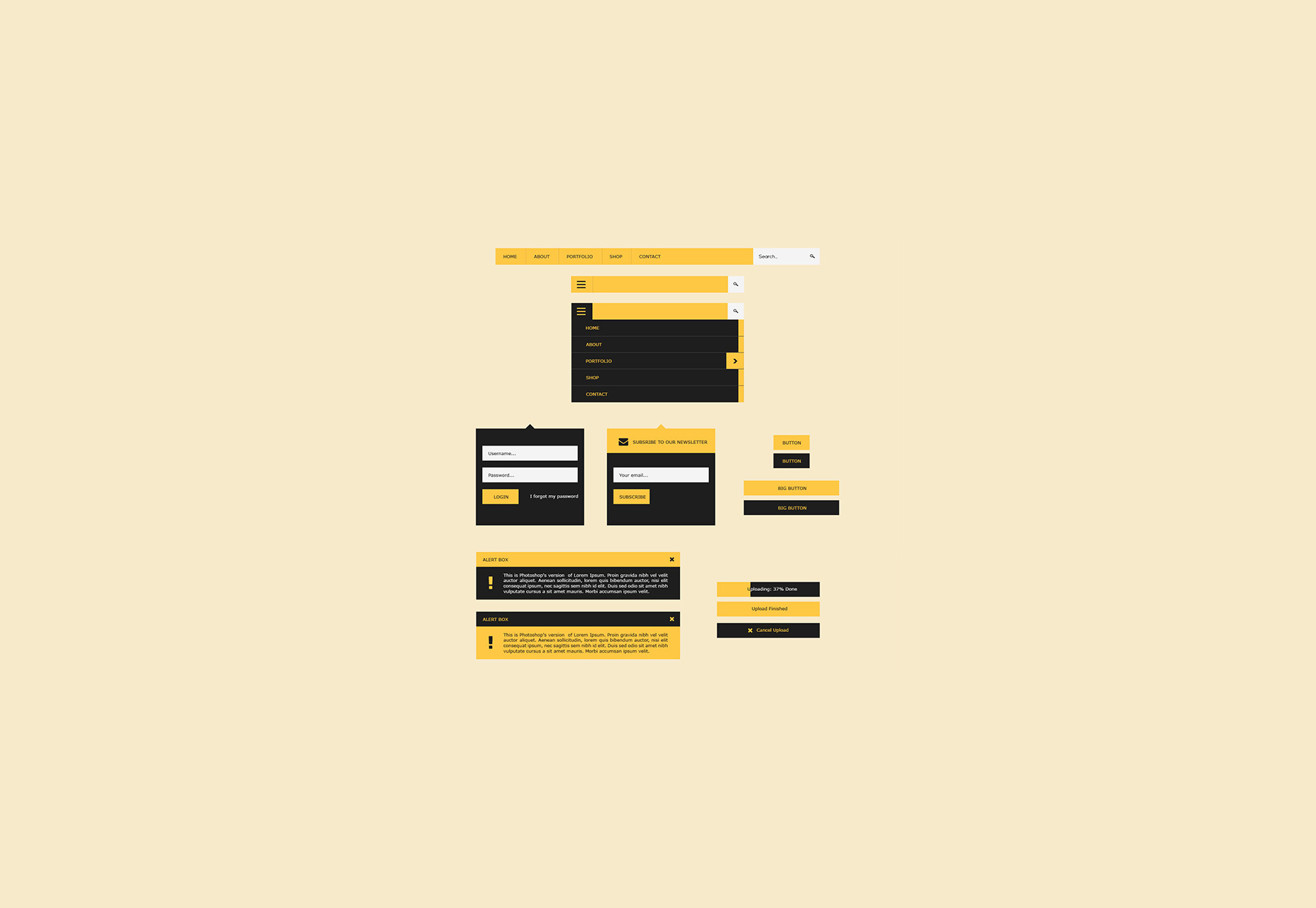 Flat User Interface PSD Design Kit