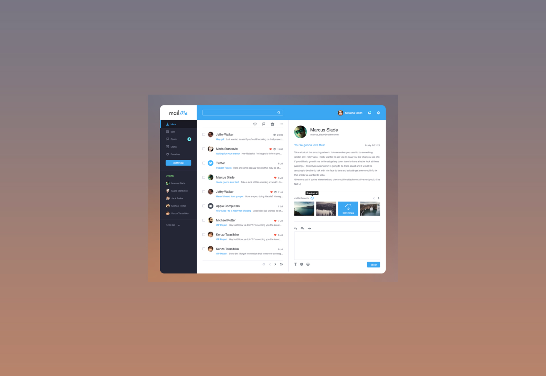 Email Client Photoshop Template