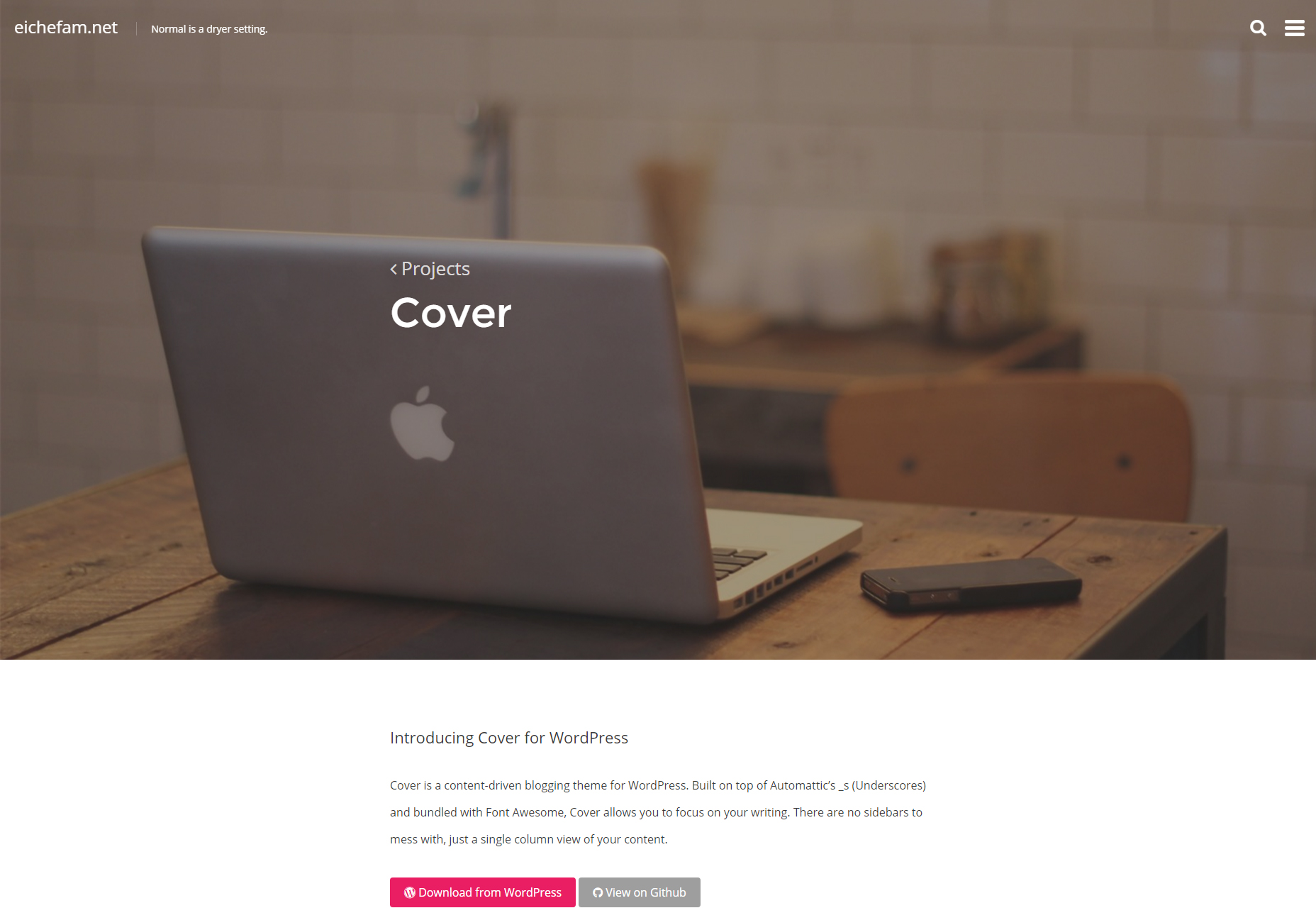 Cover: Free Minimal Writing WordPress Theme