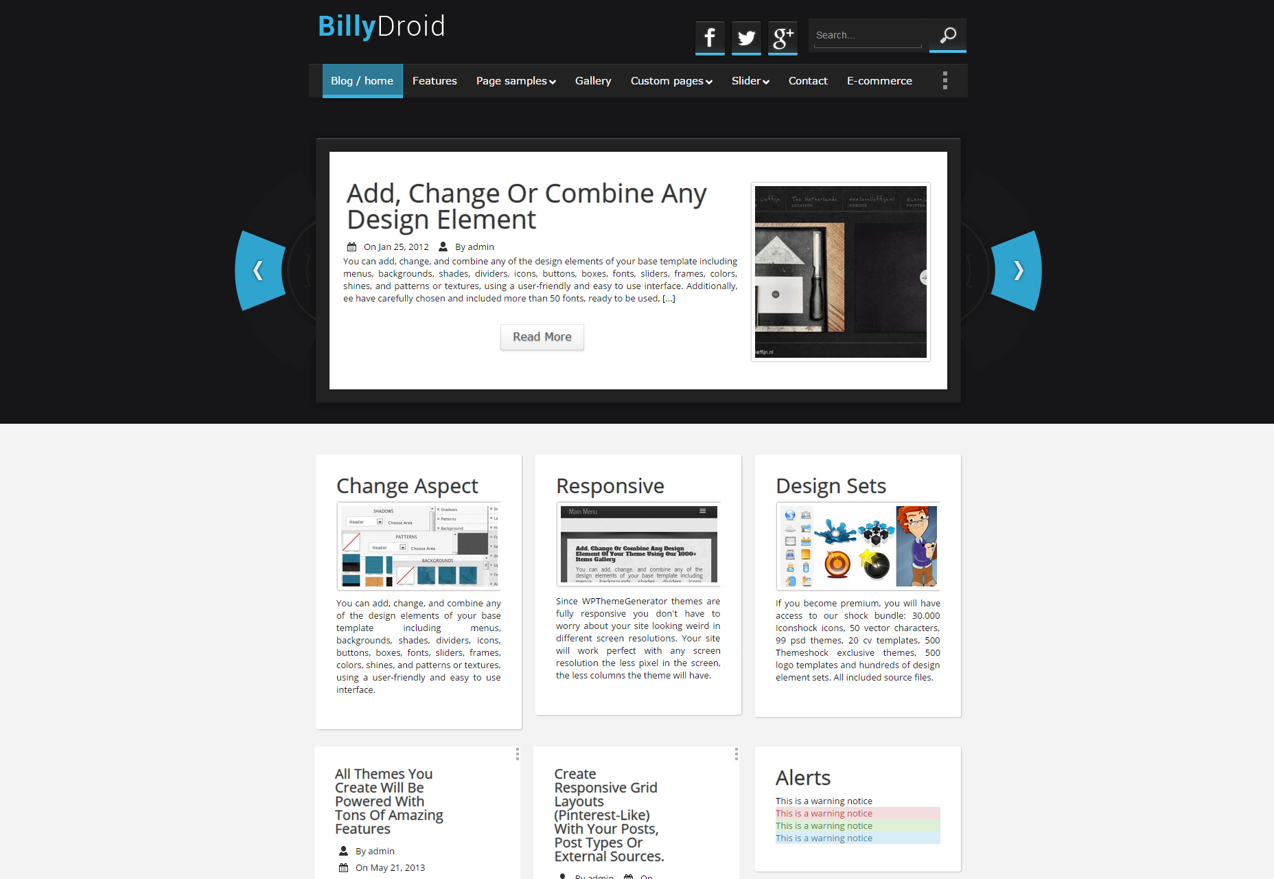 BillyDroid: Mobile and Technology Blogging WordPress Theme