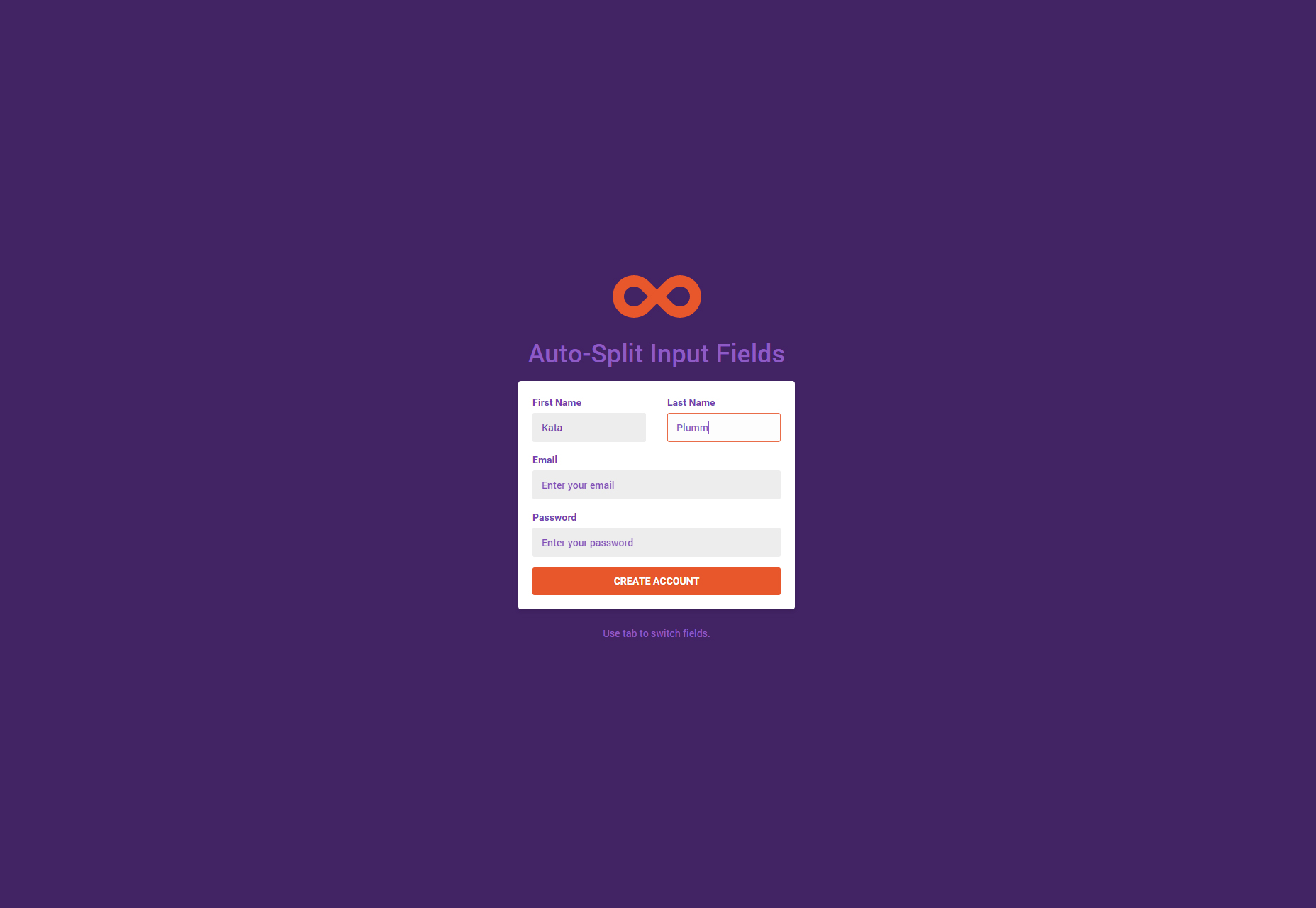 Auto-Split Form Input Fields CSS and JS Snippet