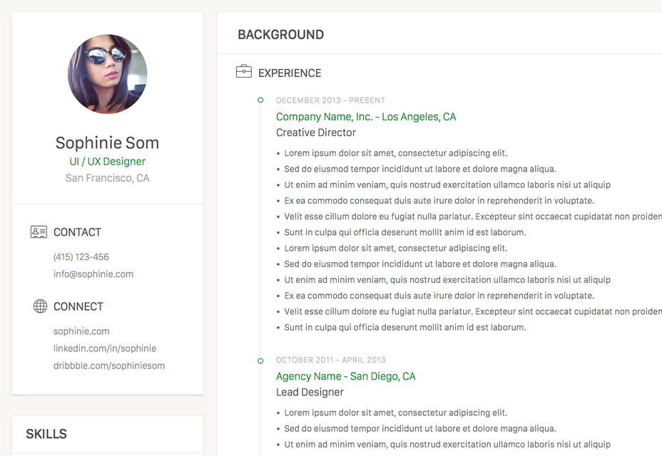 Clean Resume Template Sketch Freebie