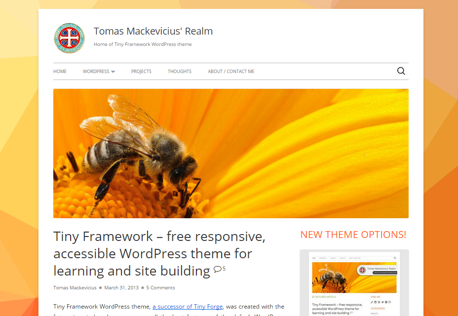 Tiny Framework: Responsive and Lightweight WordPress Theme