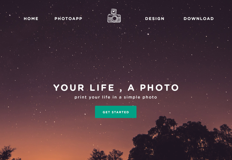 PhotoTime PSD Landing Page Template
