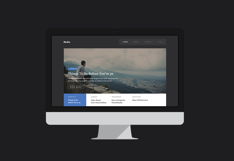 Flat Media PSD Template