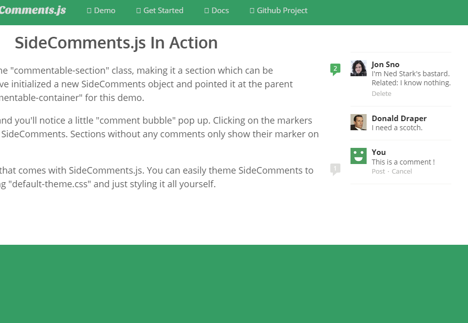 SideComments.js: Medium-like Comments Interface Component