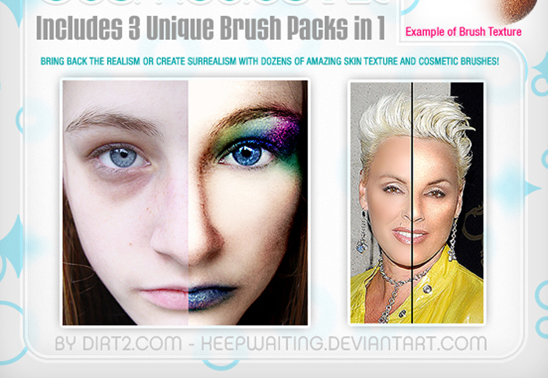 Skin and Cosmetic Brushes 3in1