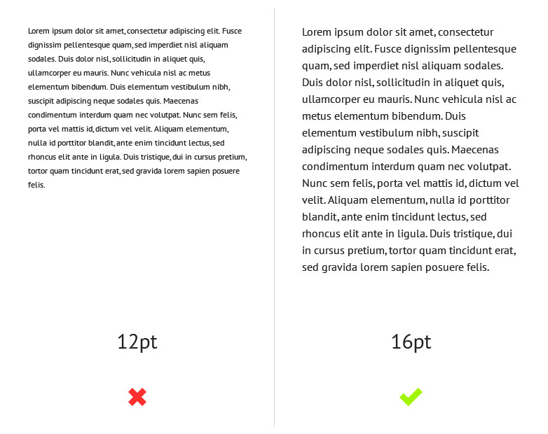 text size