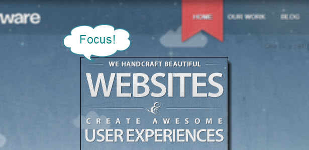 Focus on a site.