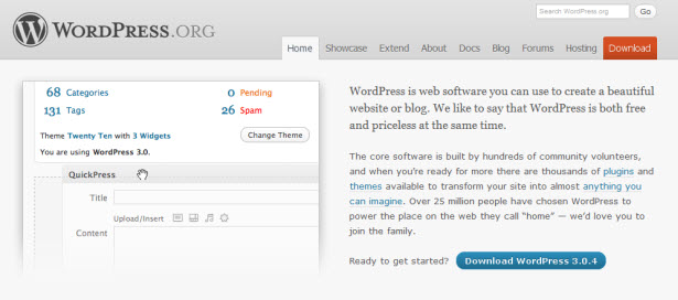 The WordPress CMS.